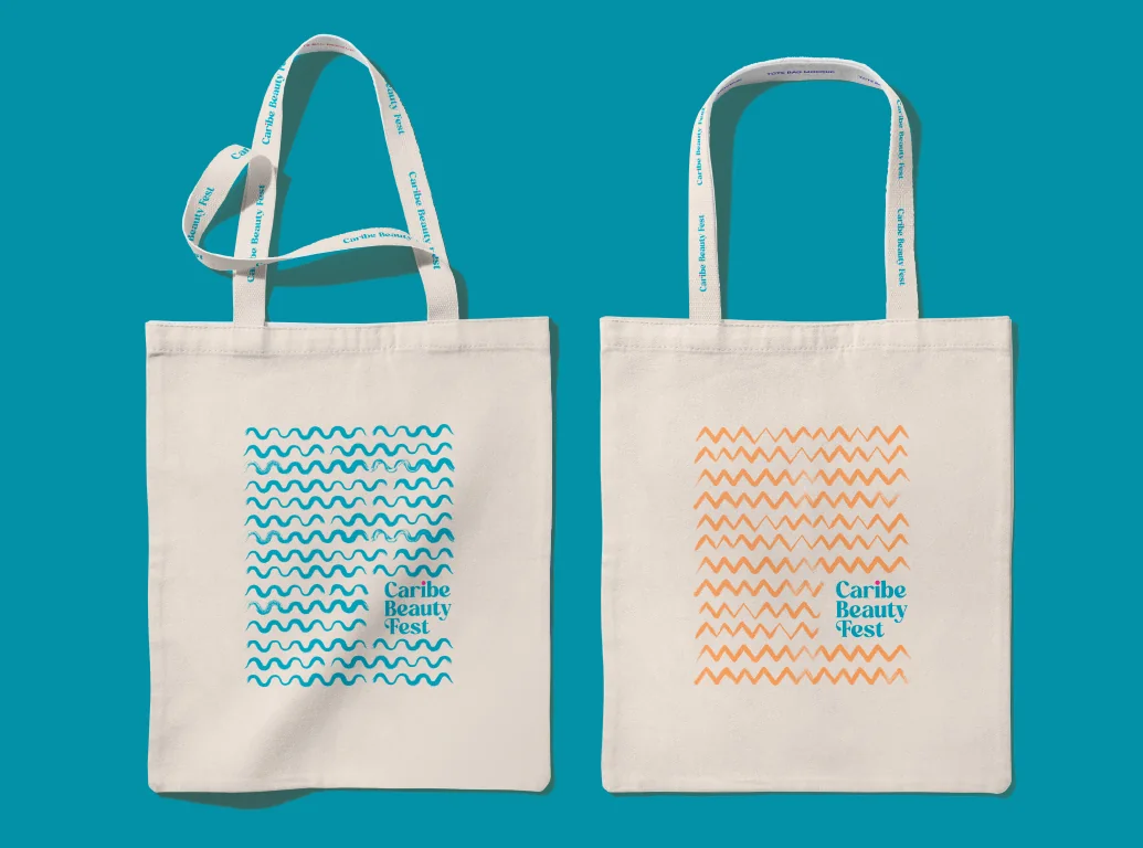 tote bags con el patrón de olas