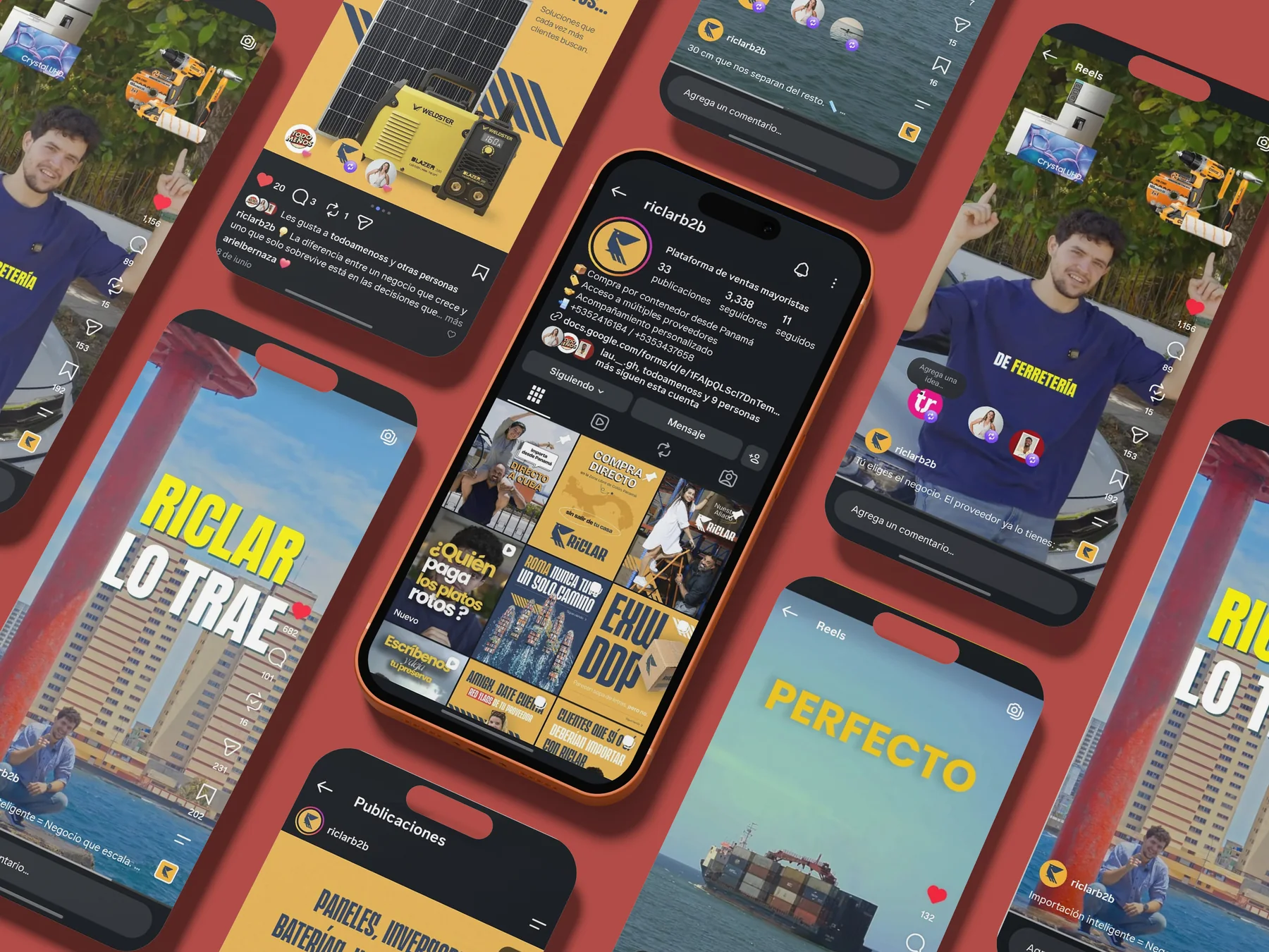 publicaciones de la campaña en varios teléfonos