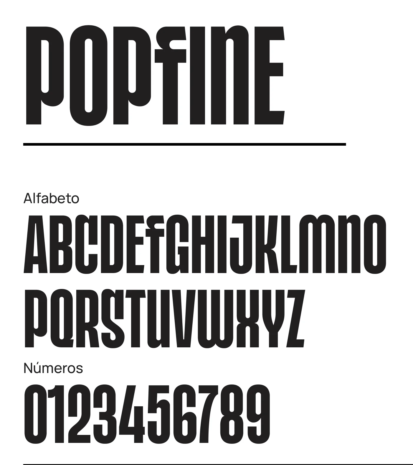 Popfine, la tipografía principal