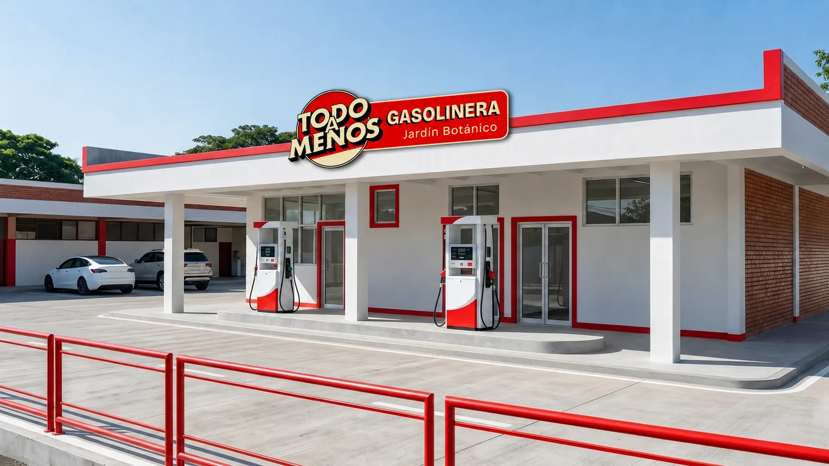diseño de la gasolinera del Jardín Botánico