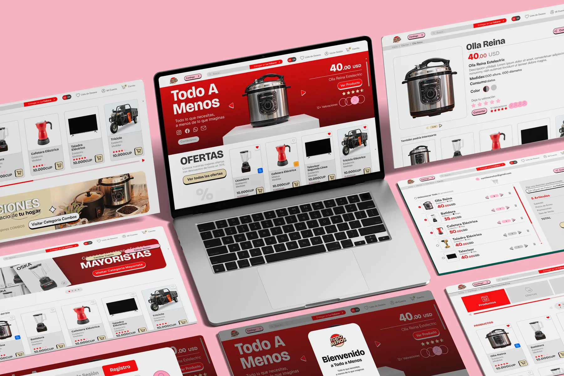 la tienda online en portátil y móvil