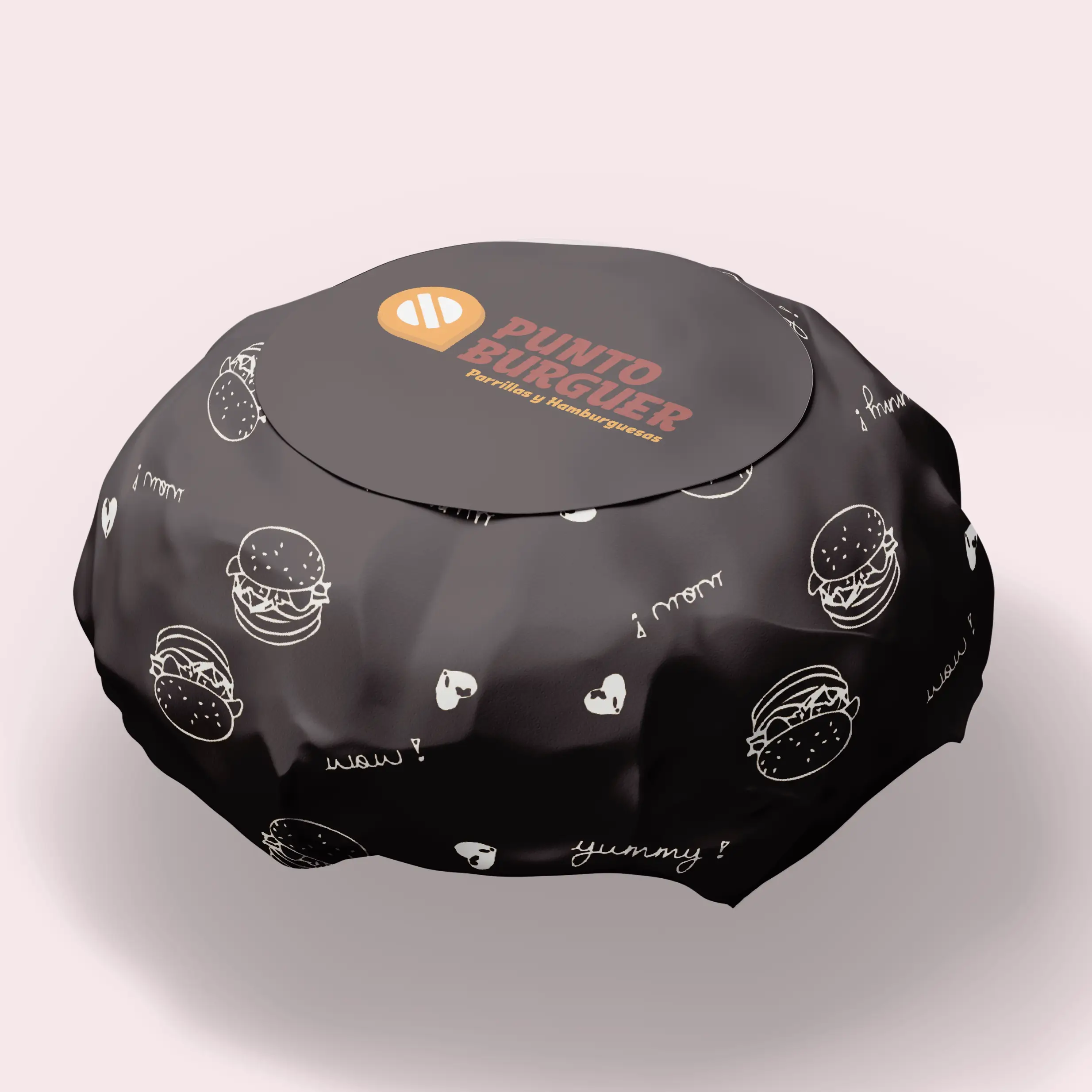 Empaque negro de hamburguesa Punto Burger