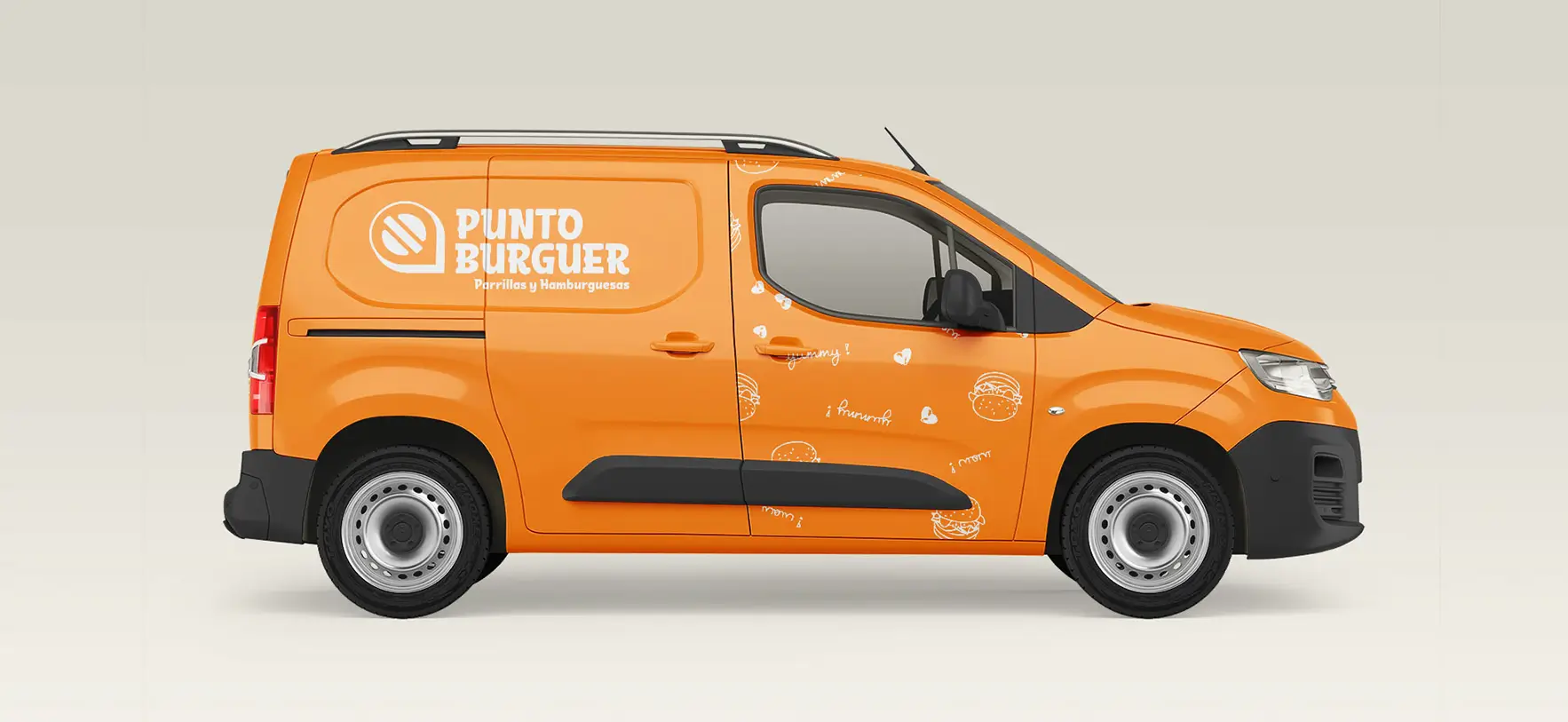 Branding de Punto Burger en vehículos de reparto